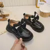 Mocasines para Niñas 2026 Nuevo Modelo Moño Velcro Zapatos Pequeños de Cuero para Niños Zapatos de Princesa de Otoño Planos de Suela Suave