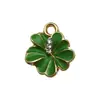 Juego Mixto de 30 Colgantes de Flor Margarita de Cinco Pétalos de Aleación Esmaltada Verde Accesorios para Joyería DIY Venta Caliente Transfronteriza