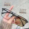 Gafas Cuadradas Fotocromáticas Anti-UV para PC, Tendencia en Tiktok, Bloqueo de Luz Azul, Adecuadas para Hombres y Mujeres, Se Pueden Adaptar con Lentes Graduados y Lentes Fotocromáticos