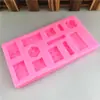 Molde de silicona para modelado de bloques de construcción con 12 agujeros para bricolaje, herramientas para hornear azúcar, helado, jabón, pastel