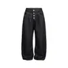 Yidao Vintage 2025 Otoño Nuevo Vaqueros de Pierna Ancha Abotonados Estilo Retro Americano Unisex Pantalones Rectos Sueltos de Largo Hasta el Suelo