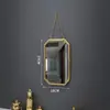 Espejo de Maquillaje Creativo Montado en la Pared sin Taladro Espejo de Tocador de Baño Espejo de Tocador de Baño Espejo Redondo de Hierro Nórdico