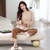 Pijama para Mujer Estilo Primavera y Otoño 100% Algodón Puro Manga Larga 2026 Nuevo Otoño e Invierno Tallas Grandes Conjunto de Ropa para el Hogar