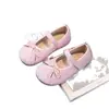 Zapatos Pequeños de Cuero para Niñas 2026 Primavera Nuevo Estilo Zapatos de Princesa con Lazo de Lentejuelas Francesas para Niños Zapatos Planos Bajos para Bebé
