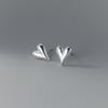 Pendientes Nalan S925 de plata esterlina con forma de corazón, encantadores y encantadores, con un toque de hada y un temperamento de niña, pendientes sencillos de nicho para mujer M03443