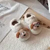 Lindos Zapatos de Perro de Dibujos Animados Birkenstock Peludos 2026 Otoño/Invierno Nuevo Estilo Coreano para Niñas Suela Suave Más Terciopelo Cálidos Zapatos de Algodón