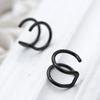 Anillo nasal geométrico de acero inoxidable galvanizado de venta caliente de fábrica, anillo nasal de agujero redondo moderno europeo y americano