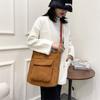 Bolso bandolera de pana para mujer, estilo coreano, de lona, de gran capacidad, estilo artístico y sencillo, 2021