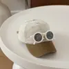 Gafas súper lindas gorra de béisbol infantil desmontable, gorra para bebé de moda coreana transfronteriza, nuevo sombrero para el sol de color oscuro