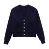 Otoño e Invierno 2023 Nuevo Suéter de Punto con Cuello en V y Botones de Moda Europea y Americana Transfronteriza para Mujer