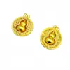 Tienda de Oro Mismo Estilo Oro Antiguo Incrustado con Diamantes Colgante de Calabaza Ruyi Giratorio Nuevo Chino Versátil Colgante de Calabaza de la Fortuna