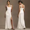 Atacado Transfronteiriço Vestidos de Madrinha de Cetim de Alta Qualidade, Vestidos de Noite de Nicho de Luxo Leve, Vestidos Slimming Sem Alças com Fendas
