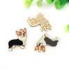 Cachorrinho Fofo de Desenho Animado DIY Joias Esmalte Liga Pingente Brincos Colar Chaveiro Pingente Acessórios de Joias