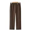 Marca Auténtica de Moda Jeans Mom de Pierna Recta Pantalones Anchos Engrosados con Terciopelo Nuevo Estilo Otoño/Invierno Pantalones Gruesos Largos para Abuela