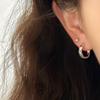Aretes de Piedra Ópalo, Círculos Plisados, Aretes de Diamante de Color, Diseño de Nicho para Mujer, Elegantes de Moda, Lujo Accesible, No Necesitan Quitarse los Aretes para Dormir