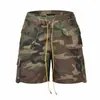 Pantalones cortos casuales de calle retro americano con cordón en la cintura, lavado, desgastado, con múltiples bolsillos tipo fuelle únicos, para mujer