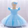 Vestido Infantil Nuevo para Niñas de Comercio Exterior 2026, Tul Abullonado con Mangas Cortas Voladoras, Vestido de Malla para Niñas, Venta al por Mayor desde Fabricante