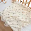Atacado de Fábrica Classe A Manta Enrolar Bebê Crepe Dupla Camada, Toalha de Banho Macia para Bebê 100% Algodão, Manta Enrolar Transfronteiriça