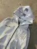 Moda de Calle Alta 2026 Nuevo Elegante Conjunto de Dos Piezas Patchwork con Pantalones Rectos Elásticos y Sudadera con Capucha y Cierre Lulu