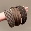 Diadema Maillard de ala ancha estilo nuevo diadema retro a cuadros lunares floral diadema diaria versátil para adelgazar la cara para mujer