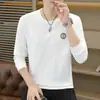 Sudadera de comercio exterior para hombre otoño e invierno 2026, sudadera informal versátil y moderna con estampado y cuello redondo de manga larga para hombre