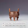 Adorno de Trípode de Cobre Morado con Patrón de Rostro de Animal, Artesanía de Trípode de Cobre, Decoración Estilo Chino para Oficina en Casa, Trípode Redondo, Regalo para Ceremonia de Apertura
