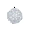 Pingente Taiji com oito trigramas de Jade Branco Pingente de jade branco natural Pingente de colar de jade Pingente de jade Marca de jade