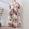 Novo Vestido de Algodão Estiloso para Mães de Meia-Idade, Vestido Longo de Viscose com Barra Ampla Plus-Size para Mulheres de Meia-Idade e Idosas