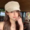 Boina Tejida Autoretenida Estilo 2025 Primavera y Verano Celebridad de Internet Gorra de Periódico Fina Retro Octagonal para Mujer