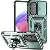 Adequado para Capa de Celular Militar com Janela Deslizante Samsung A57 A77 Cobertura Total A17 Suporte de Anel A07 Suporte A56 Capa Protetora A36