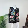 Novo Colete Bordado Pesado Estilo Chinês Fênix e Peônia Gilet 26 Outono Novo Estilo Estilo Nacional Colete de Gola Redonda