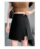Falda negra de mujer de media longitud, ajustada a la cadera, línea A, cintura alta, reductora, corta, talla grande, versátil, otros estilos de Instagram
