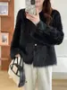 Primavera 2025 Nuevo Estilo Francés Estilo Chanel Elegante Suave Ceroso Imitación de Visón Cachemira Chaqueta Cardigan de Punto Holgado para Mujer