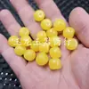 Cuentas de ámbar sintético, cuentas sueltas estilo antiguo, cuentas cilíndricas color amarillo aceite de pollo, cuentas espaciadoras, pulsera Lu Lu Tong, collar, accesorios para joyería, cuentas