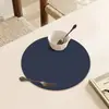 Mantel de Mesa Occidental de Cuero al por Mayor Pad Nórdico Aislante del Calor Mantel para Tazón Anti-quemaduras Impermeable a Prueba de Aceite Hogar Lujo Ligero Posavasos Redondo para Escritorio