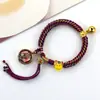 Pulsera Thangka Estilo Tíbet con Cinco Deidades de la Riqueza, Pulsera Tejida a Mano con Tara Verde y Cinco Santos, Pulsera Caja Gahu