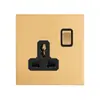 Comercio Exterior Estándar Europeo Británico Acero Inoxidable Cepillado Normcore Lujo Accesible Ultradelgado Palanca Botón Personalizado Enchufe de Pared