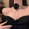 Collar Choker de Cadena para el Cuello con Correa de Diseño Nicho Vintage, Sentido del Estilo, Rosa, Estilo Spice Girl Estéreo, Flor, Cadena para la Clavícula, Accesorios