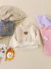 Tops Calientes para Niños con Terciopelo y Acolchado para Niños y Niñas, Sudaderas de Terciopelo de Invierno, Cuello Alto Ropa Base Caliente de Otoño e Invierno para Bebés