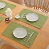 Jogos Americanos Transfronteiriços Novo Restaurante Ocidental Tapete de Mesa de Linho Quadrado Decoração de Restaurante Celebração de Festival Nórdico Cor Sólida Tapete de Isolamento Térmico para Mesa