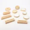 Luz de Noche Táctil de Madera DIY Base Acrílica Luminosa Luz de Noche de Madera de Caucho Base Luminosa LED Modelo de Carga