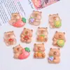 Fofo Fruta Capi Desenho Animado Artesanal DIY Acessórios de Joia Cola de Creme Resina Pequenos Acessórios Furo Fivela de Sapato Material