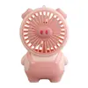 Ventilador de mão pequeno portátil fofo de desenho animado mini ventilador portátil com carregamento USB ventilador elétrico para estudantes crianças atacado