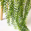 Galho de salgueiro artificial Vime falso Salgueiro planta verde de plástico folha de salgueiro planta rattan flor falsa pendurado na parede decoração de teto pendurado na parede
