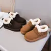 Zapatos Grandes de Algodón para Niñas 2026 Otoño Nuevo Estilo Infantiles con Forro de Felpa Espeso Calientes Zapatos tipo Birkenstock Botas de Nieve para Niños Zapatos tipo Pan