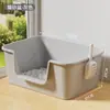 Caixa de Areia para Gatos Anti-respingo Banheiro para Gatos Desodorante Caixa de Areia Gigante para Gatos Bacia Aberta para Fezes e Urina Companheiro de Caixa de Areia