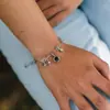 Pulsera de Cadena de Clip de Papel Simple con Hebilla Ot Estilo Hip-Hop Punk Personalizada con Costuras Pulsera de Celebridad de Internet para Mujer