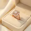 El superventas transfronterizo de comercio exterior de Ziyu: Anillo exquisito y lujoso de diamantes completos y brillantes para mujer, con un diseño elegante y de nicho