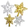 Nuevo adorno de estrella para la punta del árbol de Navidad tridimensional hueco decoración navideña decoración de corona de árbol accesorio de pentagrama de plástico