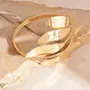 Pulsera Abierta de Hoja Transfronteriza Europea y Americana Diseño de Nicho de Alta Gama Pulsera de Brazo Moda Personalidad Lujo Ligero Joyería de Mano para Mujeres